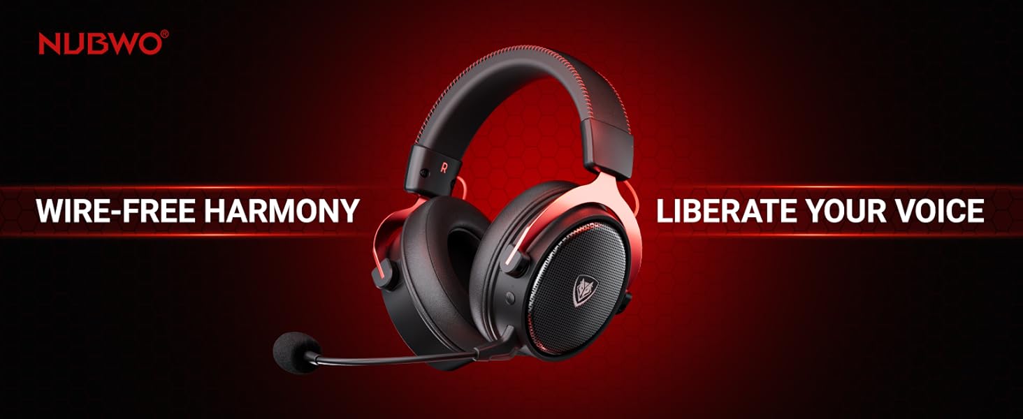 NUBWO Dual Gaming Headset 2.4G DongleUSB Bluetooth 5.3 Technology With Noise Canceling Microphone For PS5 PS4 PC Mobile Switch ﻿