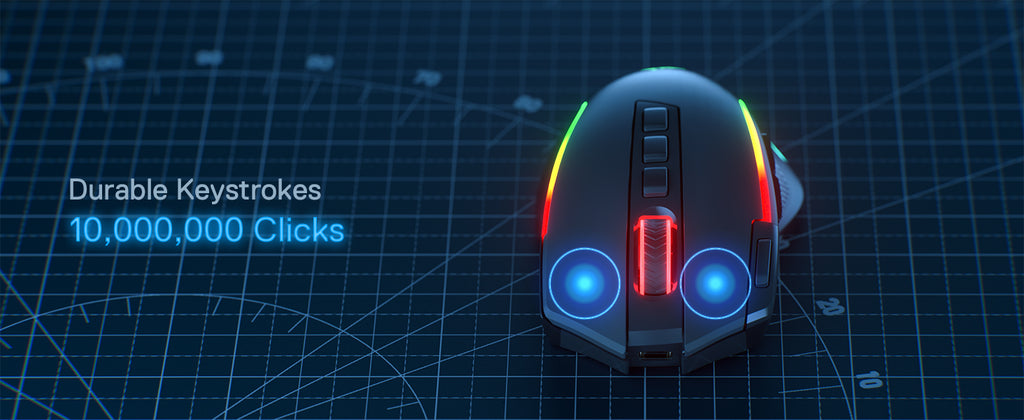 Redragon M612 PRO BT & 2.4RGB Gaming Mouse, 8000 DPI Wired/Wireless Optical Gamer Mice 11 Programmable Buttons & 6 Backlit Modes