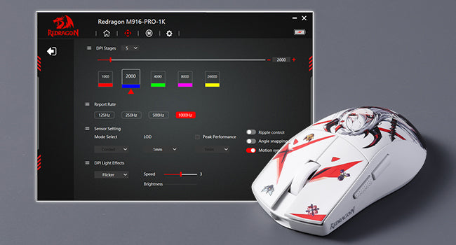 Redragon M916AK PRO 3-Mode Anime 42G Ultra-Light 26K DPI Full Programmable Buttons Gaming Mouse