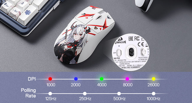 Redragon M916AK PRO 3-Mode Anime 42G Ultra-Light 26K DPI Full Programmable Buttons Gaming Mouse