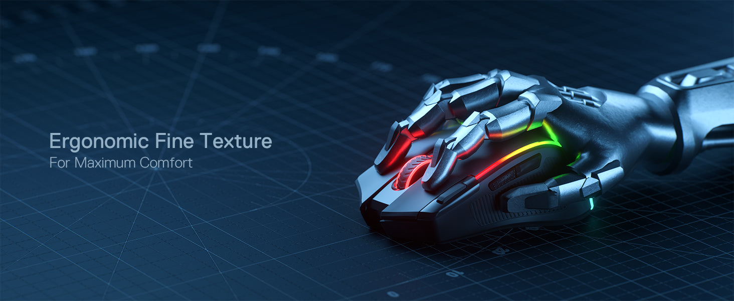 Redragon M612 PRO BT & 2.4RGB Gaming Mouse, 8000 DPI Wired/Wireless Optical Gamer Mice 11 Programmable Buttons & 6 Backlit Modes