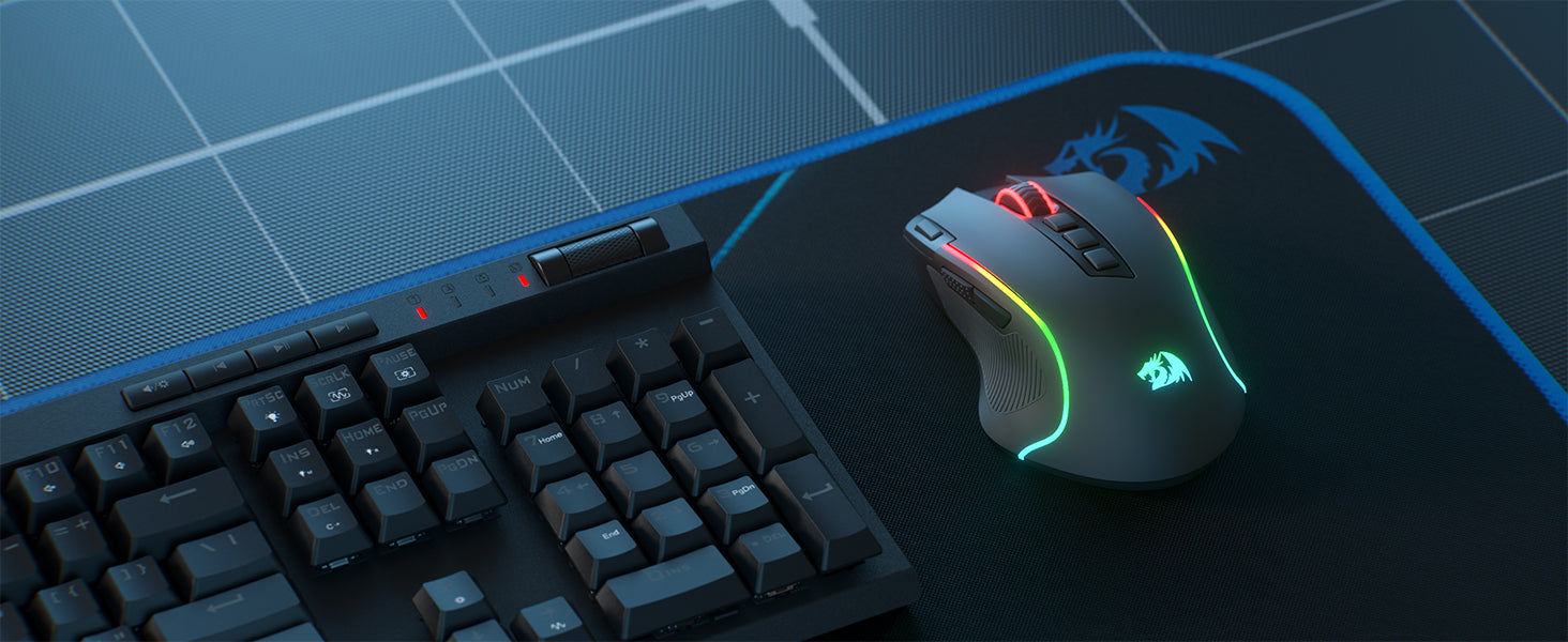 Redragon M612 PRO BT & 2.4RGB Gaming Mouse, 8000 DPI Wired/Wireless Optical Gamer Mice 11 Programmable Buttons & 6 Backlit Modes