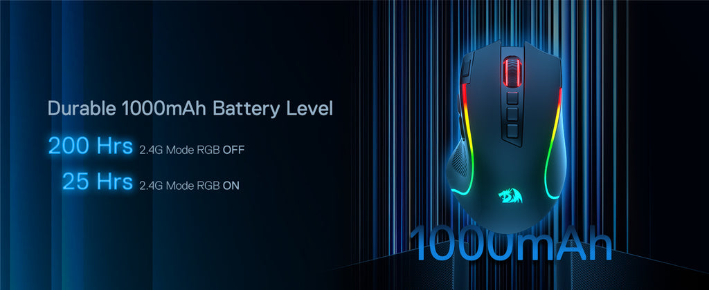 Redragon M612 PRO BT & 2.4RGB Gaming Mouse, 8000 DPI Wired/Wireless Optical Gamer Mice 11 Programmable Buttons & 6 Backlit Modes