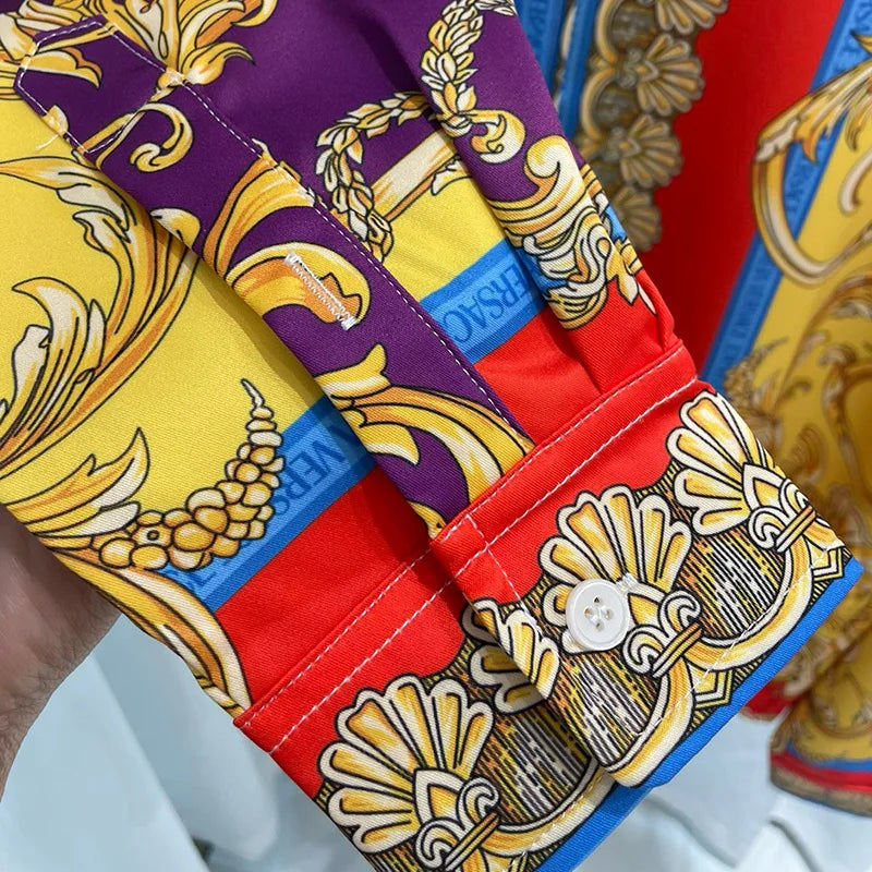 2024 Spring and Autumn New Fashion Shopping Leisure Digital Printing Youth Travel Fashion Men's Long Sleeve Shirt Trendy