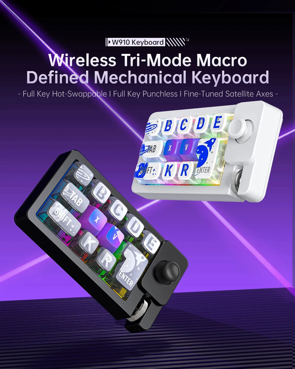 Wireless Mechanical Keyboard 2 Knob Bluetooth Keyboard RGB 12 Key Mini Button Gaming Keypad Mechanical Hot Swap Keyboard