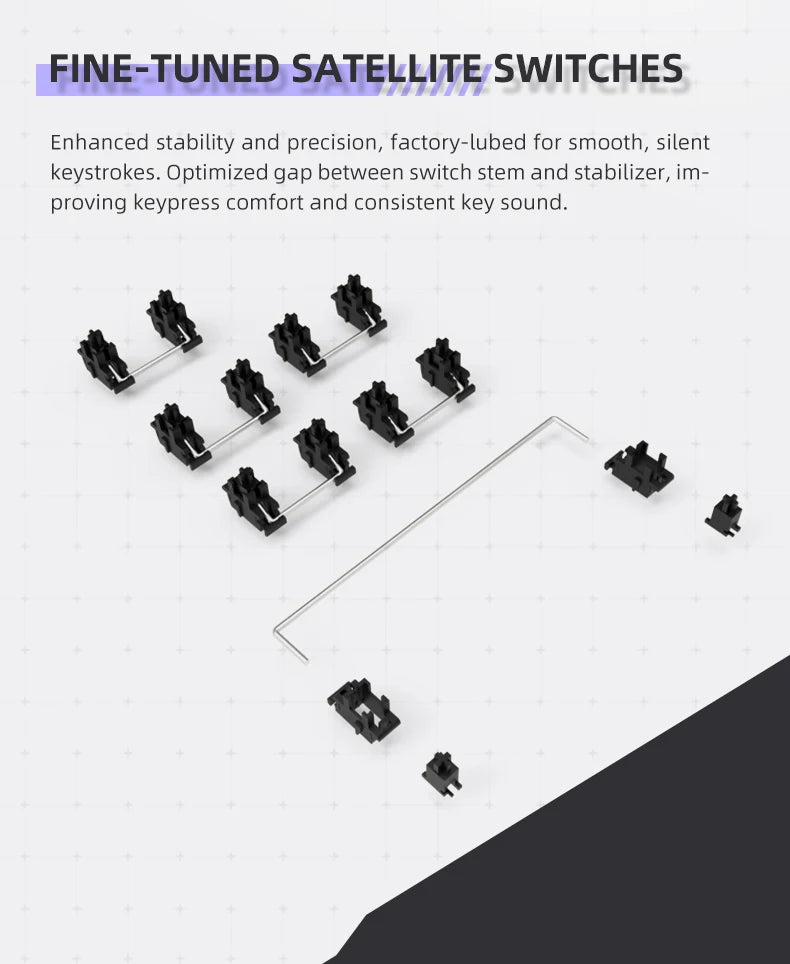 THUNDEROBOT K96 Wireless Mechanical Keyboard Low-profile Productivity Keyboard 98 Keys with Roller Marco Keys PBT Keycaps For PC