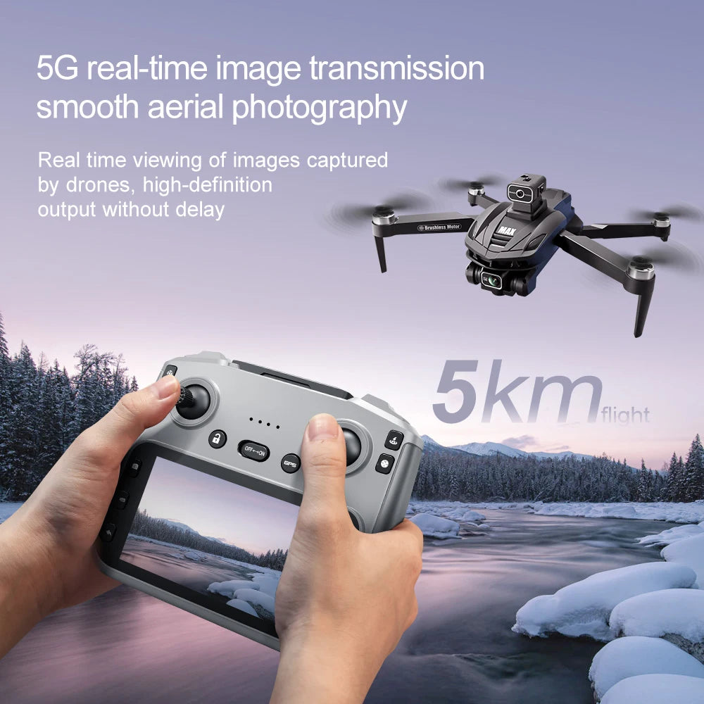V168 MAX 8K GPS Drone Brushless Anti Drop Four Axis Long-Range Obstacle Avoidance Quadcopter Remote Controlled Aircraft Drone