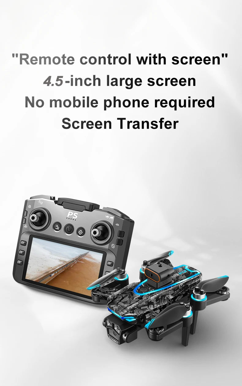 New D13 RC Drone 4K Professional HD Triple Camera 5G WIFI FPV Dron 360° Obstacle Avoidance Brushless Large Screen Quadcopter Toy