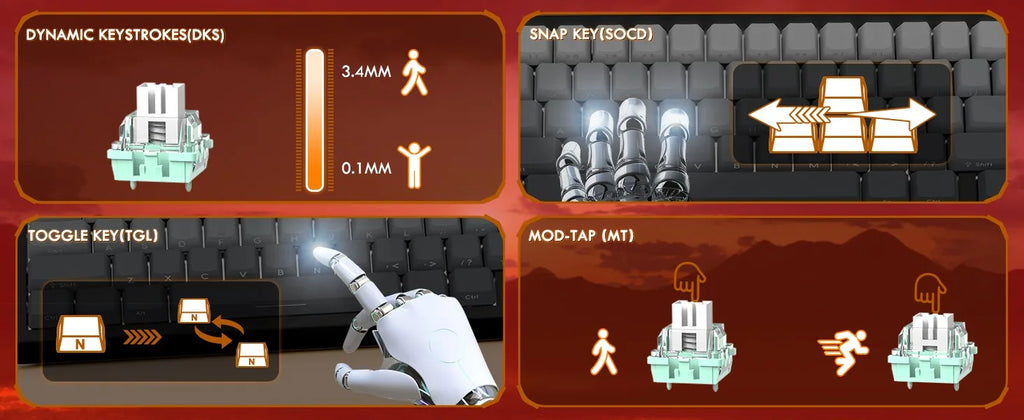 ATTACK SHARK X68 PRO HE Wireless Rapid Trigger Gaming Keyboard 8K Polling Rate Hot-Swap RGB Backlit