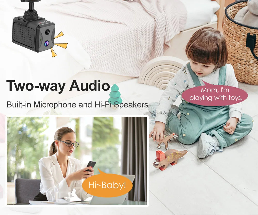 LS VISION 5MP 4G Mini CCTV Camera Wirelsess Indoor WiFi PIR Human Detection Night Vision Built-in Battery Surveillance Cameras