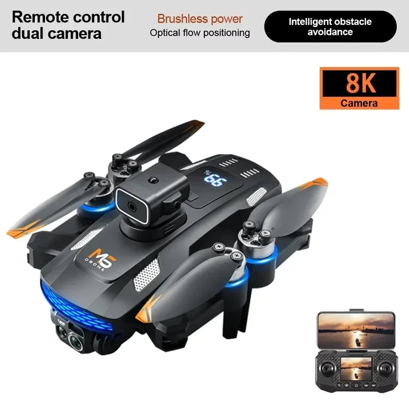 M6 RC Drone 8K HD Camera Professional Quadcopter With Screen FPV Remote Control Drone Toys For Beginners Gifts Indoor Outdoor