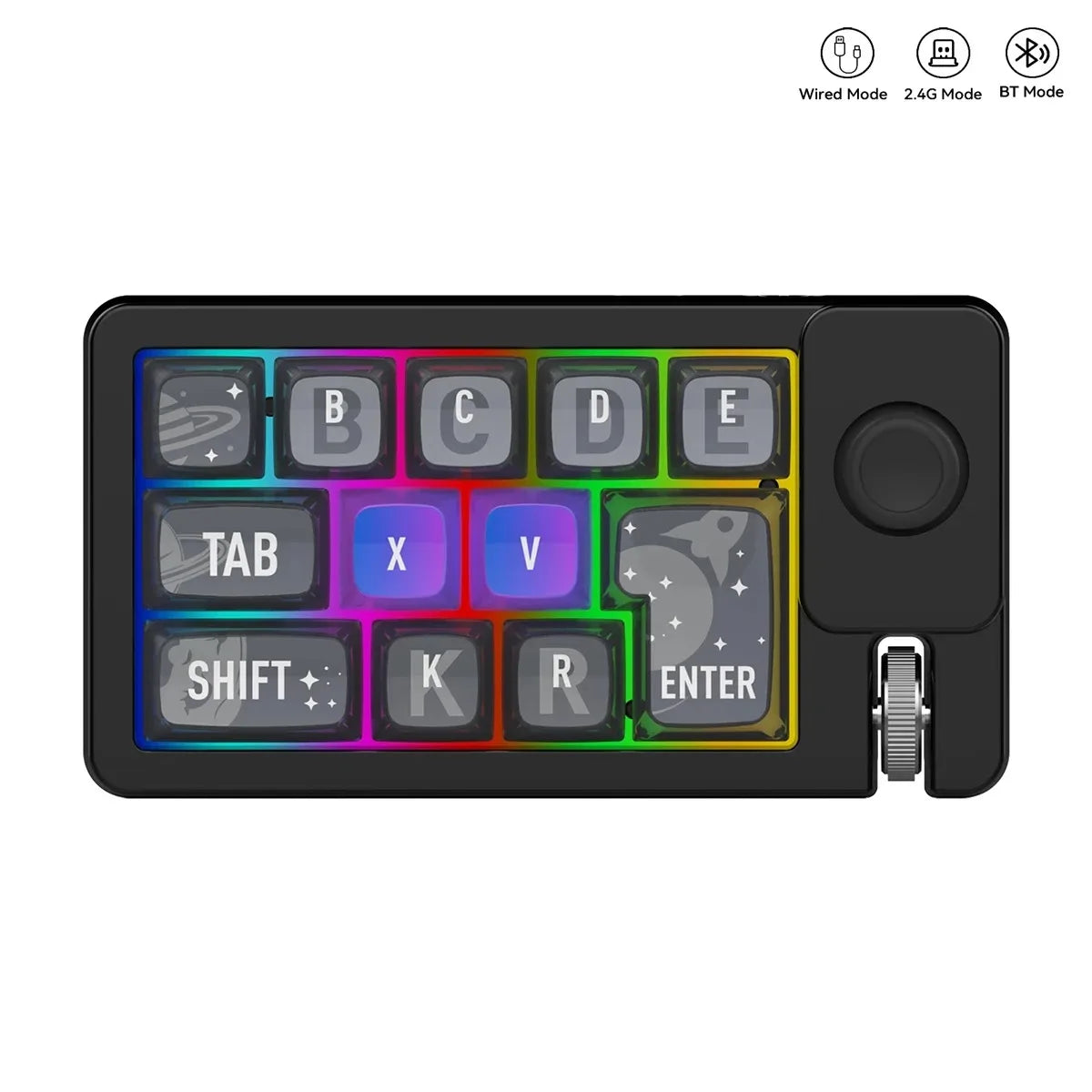 Wireless Mechanical Keyboard 2 Knob Bluetooth Keyboard RGB 12 Key Mini Button Gaming Keypad Mechanical Hot Swap Keyboard
