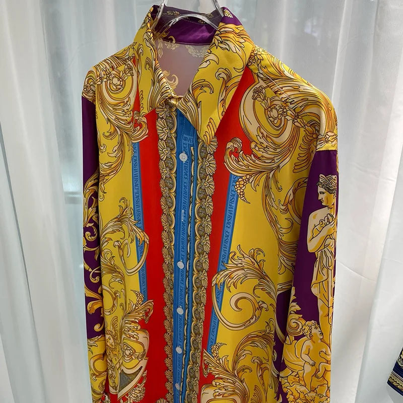 2024 Spring and Autumn New Fashion Shopping Leisure Digital Printing Youth Travel Fashion Men's Long Sleeve Shirt Trendy