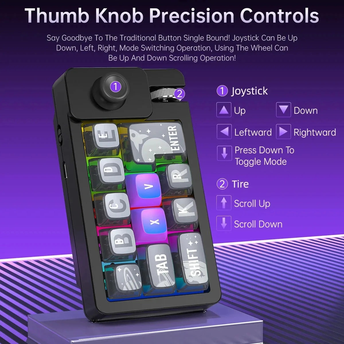 Wireless Mechanical Keyboard 2 Knob Bluetooth Keyboard RGB 12 Key Mini Button Gaming Keypad Mechanical Hot Swap Keyboard