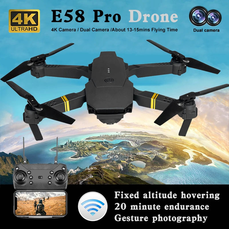 E88/E58  4K High-definition Drone Aerial Photography RC Aircraft Intelligent Fixed Height Four Axis Aircraft Children's Boy Toys