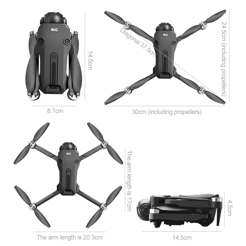 2025 New D18 Drone Professional 8K Camera 5G WiFi FPV UAV Screen Remote Control Brushless Obstacle Avoidance Quadcopter Toy
