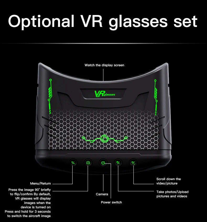 H21 Drone with VR Glasses 4K High-Definition Camera Brushless Motor RC Quadcopter optical flow dron aerial photography aircraft