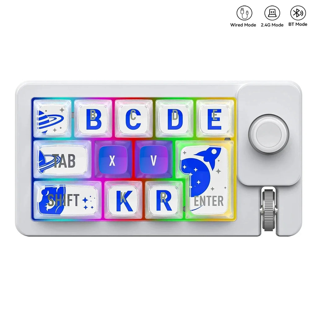 Wireless Mechanical Keyboard 2 Knob Bluetooth Keyboard RGB 12 Key Mini Button Gaming Keypad Mechanical Hot Swap Keyboard