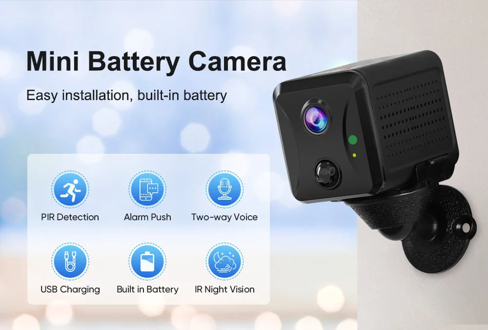 LS VISION 5MP 4G Mini CCTV Camera Wirelsess Indoor WiFi PIR Human Detection Night Vision Built-in Battery Surveillance Cameras
