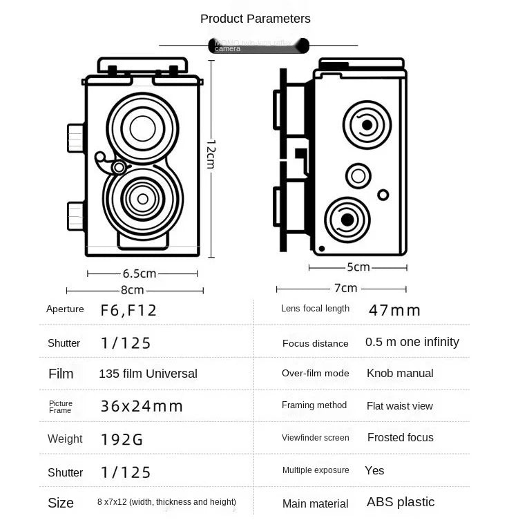 XFILM Dual-Reflective Camera 135MM Film Camera Spot Camera Retro Nostalgic Photography Hobby Assembly Of Point-And-Shoot Camera