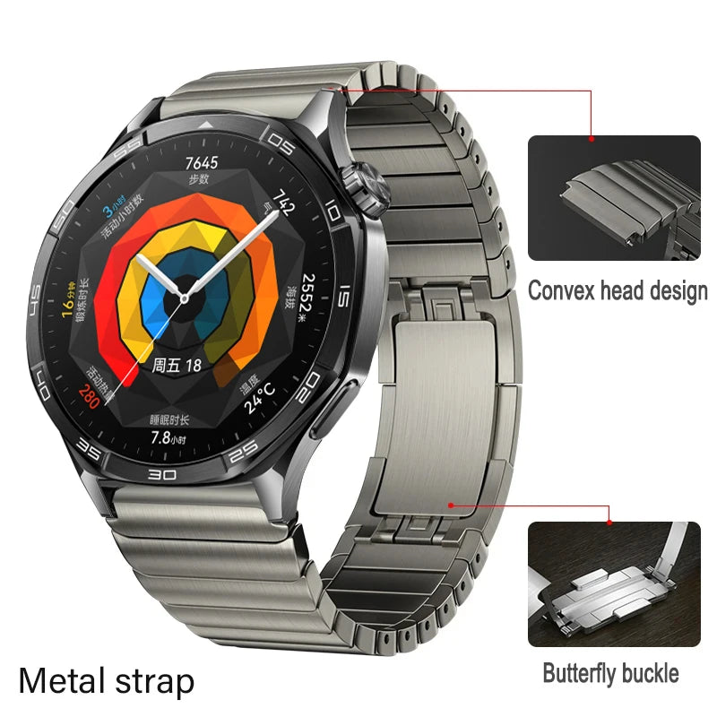 For Huawei Watch GT5 pro 46mm Stainless Steel Band Business Wristband Correa For Huawei Watch GT5 46mm Metal Bracelet Strap