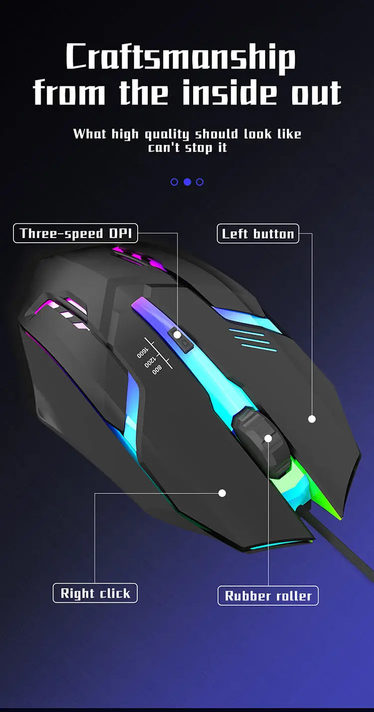 2025 Latest High Quality Ergonomic Design Gaming Mouse Desktop Computer Laptop USB Backlit Mouse Manufacturers Hot Sale