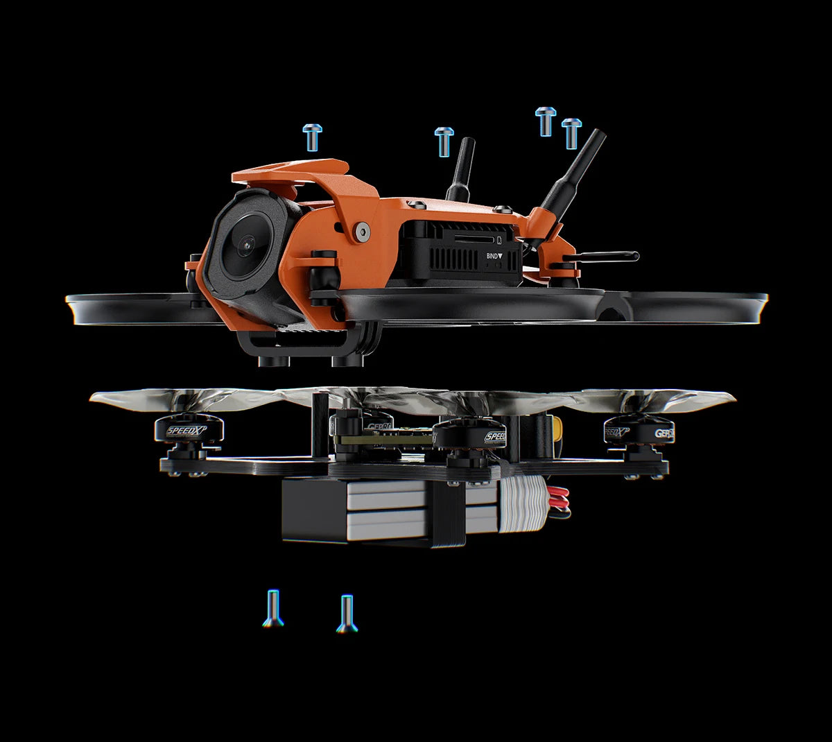 GEPRC DarkStar16 FPV Quadcopter O4 Air Unit PRO /WTFPV 1.6 Inch SPEEDX2 1003 14800KV LiHV 2S 530mAh 1636-4 RC Freestyle Drone