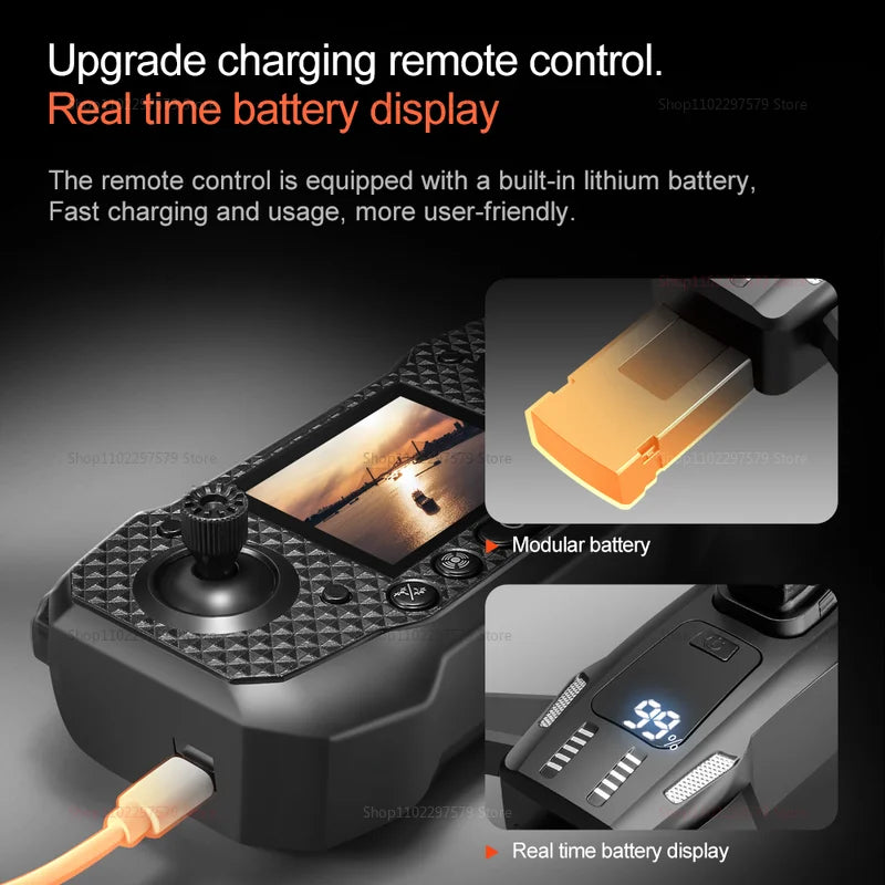 M6 RC Drone 8K HD Camera Professional Quadcopter With Screen FPV Remote Control Drone Toys For Beginners Gifts Indoor Outdoor