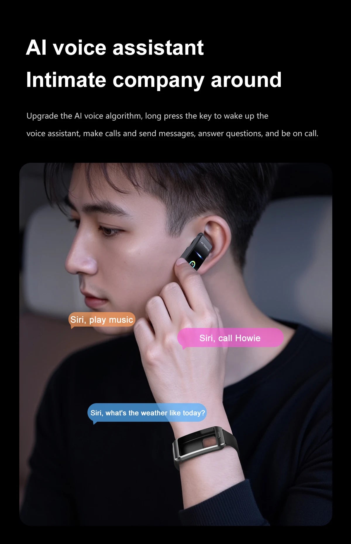 LIGE 2 In 1 TWS Headset Smart Watch 1.57" Men Women GPS Sports Fitness ECG Heart Rate Watches Bluetooth Call Music Smartwatch