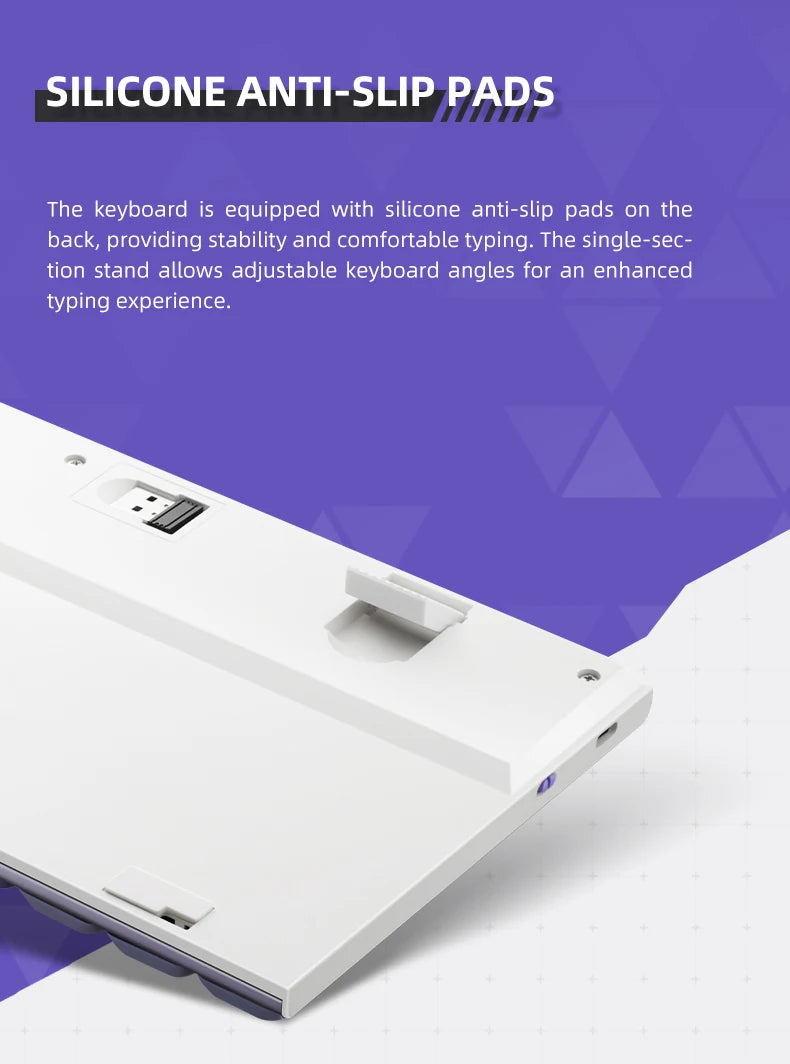 THUNDEROBOT K96 Wireless Mechanical Keyboard Low-profile Productivity Keyboard 98 Keys with Roller Marco Keys PBT Keycaps For PC