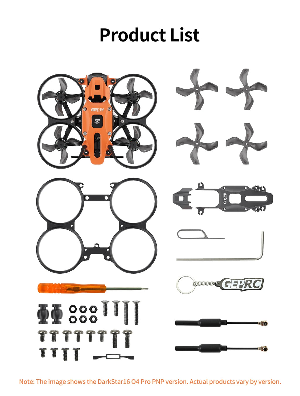 GEPRC DarkStar16 FPV Quadcopter O4 Air Unit PRO /WTFPV 1.6 Inch SPEEDX2 1003 14800KV LiHV 2S 530mAh 1636-4 RC Freestyle Drone