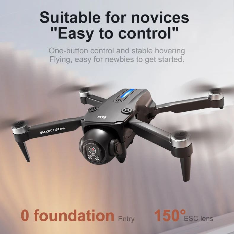 2025 New D18 Drone Professional 8K Camera 5G WiFi FPV UAV Screen Remote Control Brushless Obstacle Avoidance Quadcopter Toy
