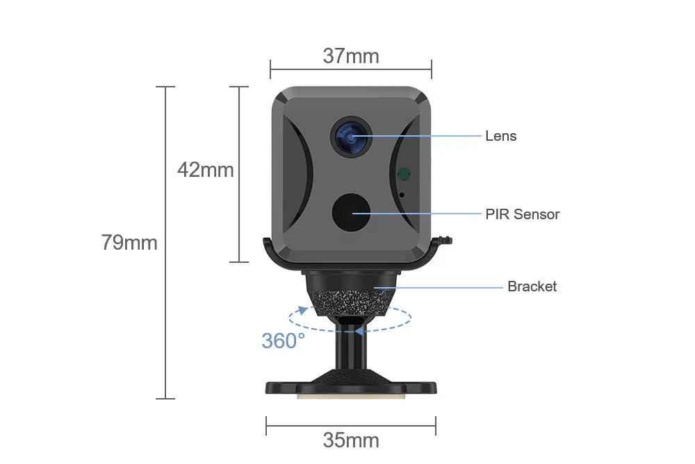 LS VISION 5MP 4G Mini CCTV Camera Wirelsess Indoor WiFi PIR Human Detection Night Vision Built-in Battery Surveillance Cameras