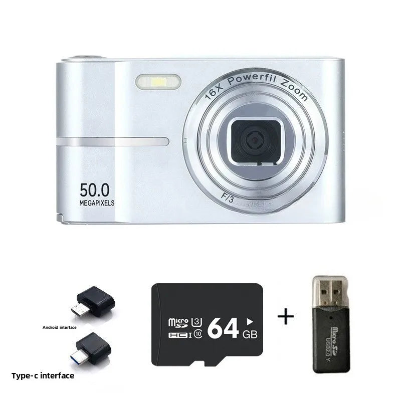 Digital Cameras1080P Camera 44MP Camera Portable Compact Camera with 2.4 Inch LCD Screen16x Digital Zoom, 32G Micro Memory Card