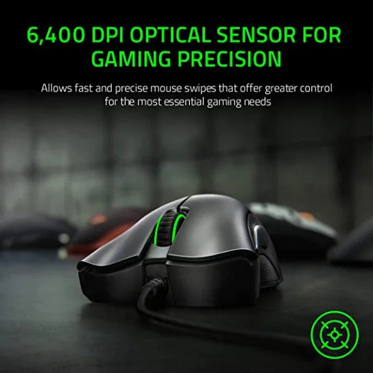 Razer DeathAdder Essential Wired Gaming Mouse Mice 6400DPI Optical Sensor 5 Independently Buttons For Laptop PC Gamer