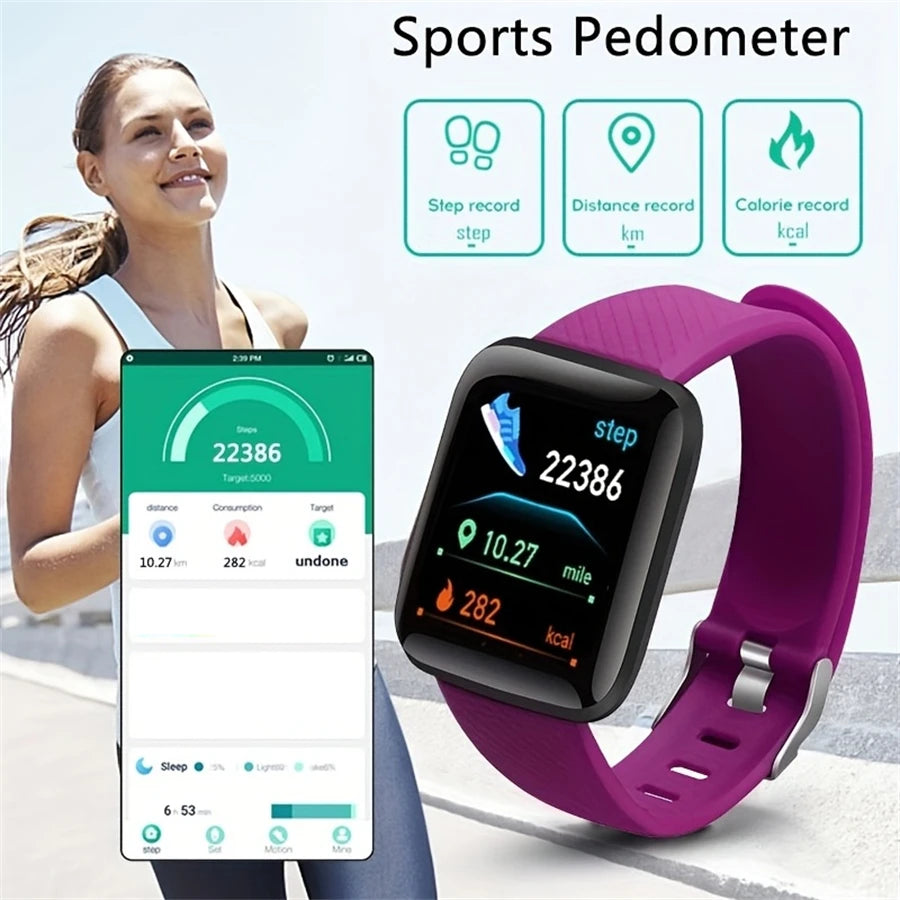 Smart Watch Sport Wristband Fitness Monitoring Track Heart Rate Call and Message Remind Men Smartwatch Woman 116 Plus Clock D13