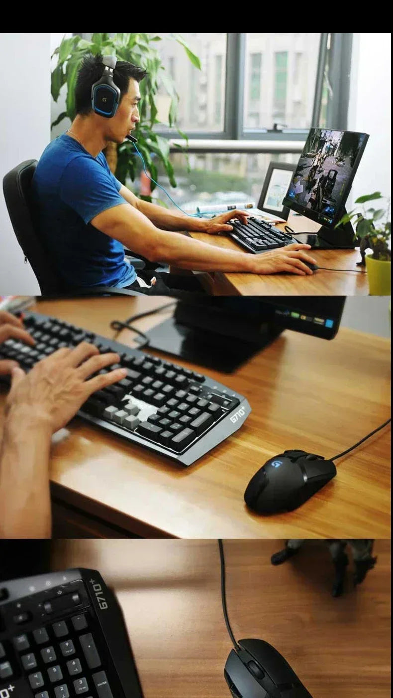 Logitech G402 Mouse with Ultra-comfortable and Cool-looking Mouse Pad for Gaming Fun, Ultra-practical Set.