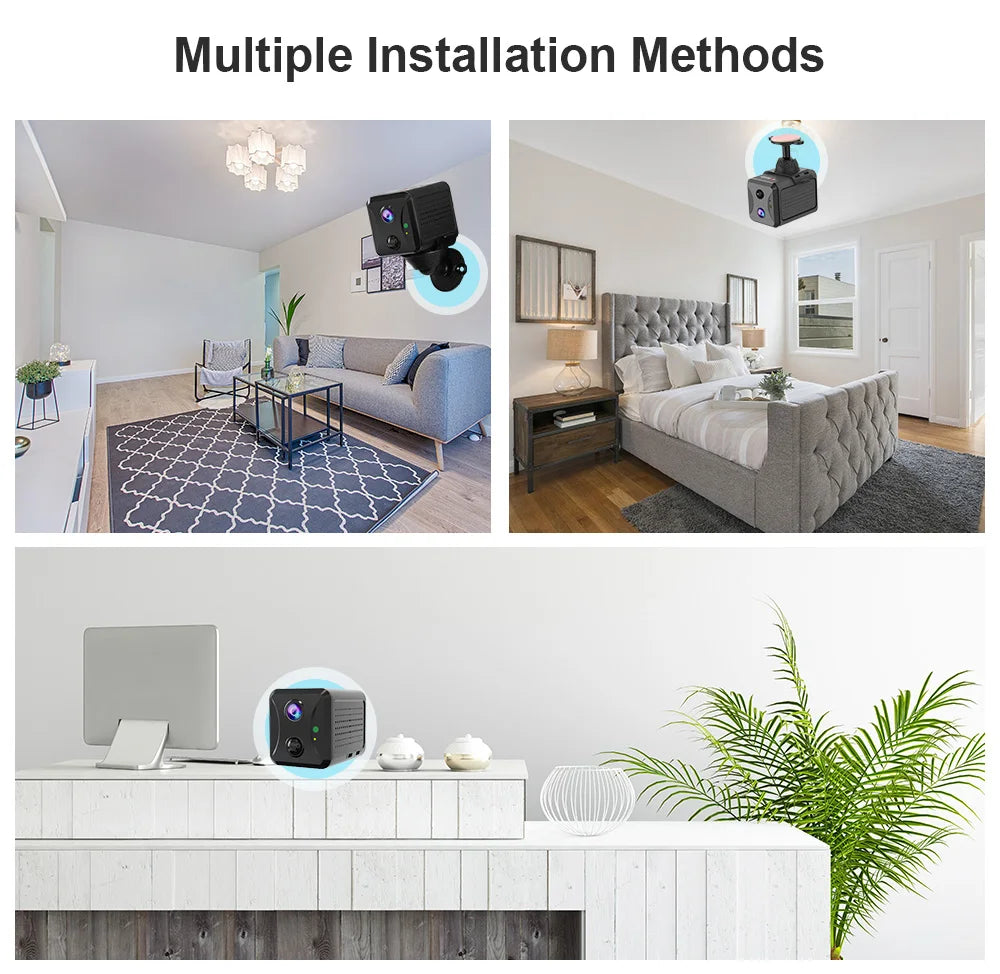 LS VISION 5MP 4G Mini CCTV Camera Wirelsess Indoor WiFi PIR Human Detection Night Vision Built-in Battery Surveillance Cameras