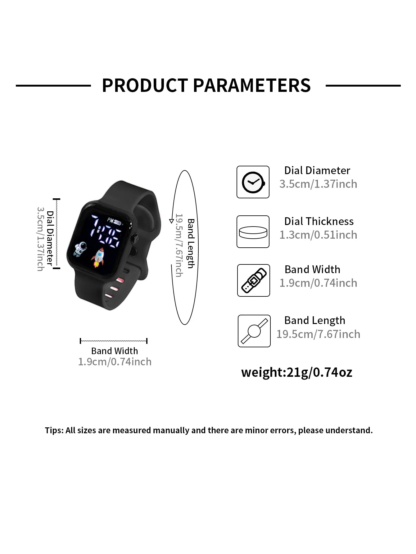 New Student Smart Watch Men's and Women's Astronaut Rocket Touch Screen Sports Electronic Watch Children's Festival Gift
