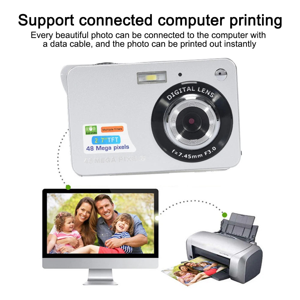 HD Digital Cameras With LCD Screen Child Cameras Outdoor Anti-Shake Instant Photo Camera Rechargeable Photography Camcorder