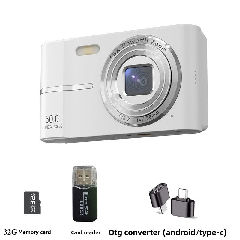 Digital Cameras1080P Camera 44MP Camera Portable Compact Camera with 2.4 Inch LCD Screen16x Digital Zoom, 32G Micro Memory Card