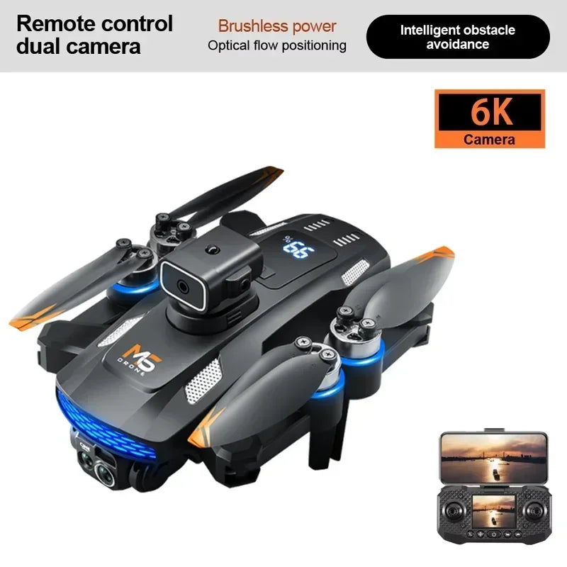 M6 RC Drone 8K HD Camera Professional Quadcopter With Screen FPV Remote Control Drone Toys For Beginners Gifts Indoor Outdoor