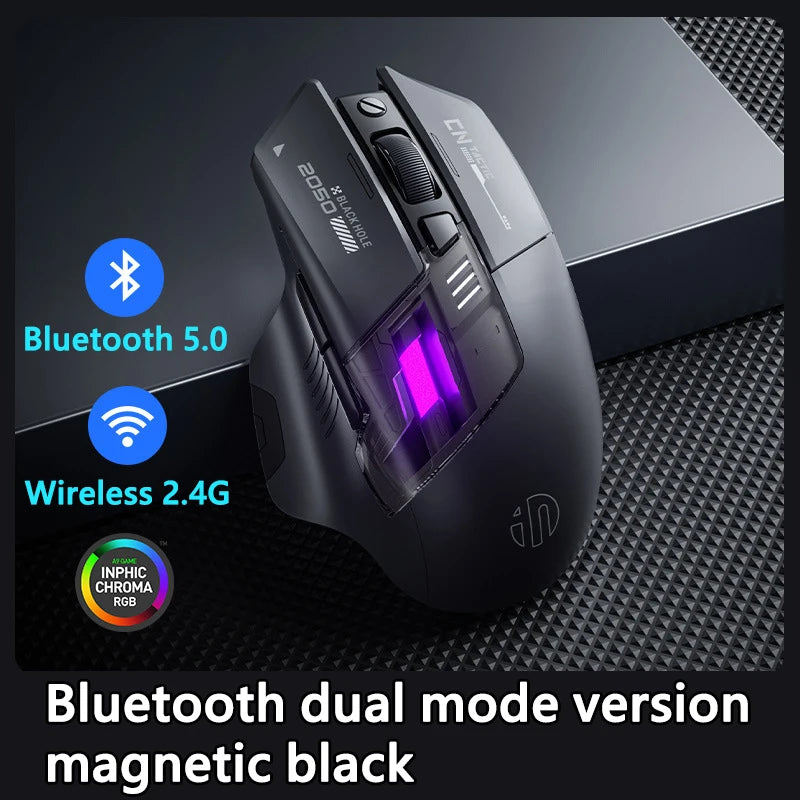 Inphic A9 Explorer Wireless Gaming Mouse 500mA Battery Level Display Ergonomics Bluetooth Office Mouse For PC Laptop