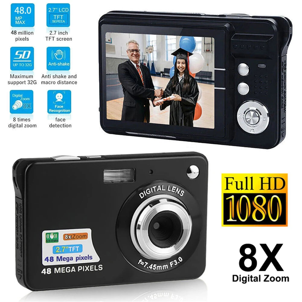 HD Digital Cameras With LCD Screen Child Cameras Outdoor Anti-Shake Instant Photo Camera Rechargeable Photography Camcorder