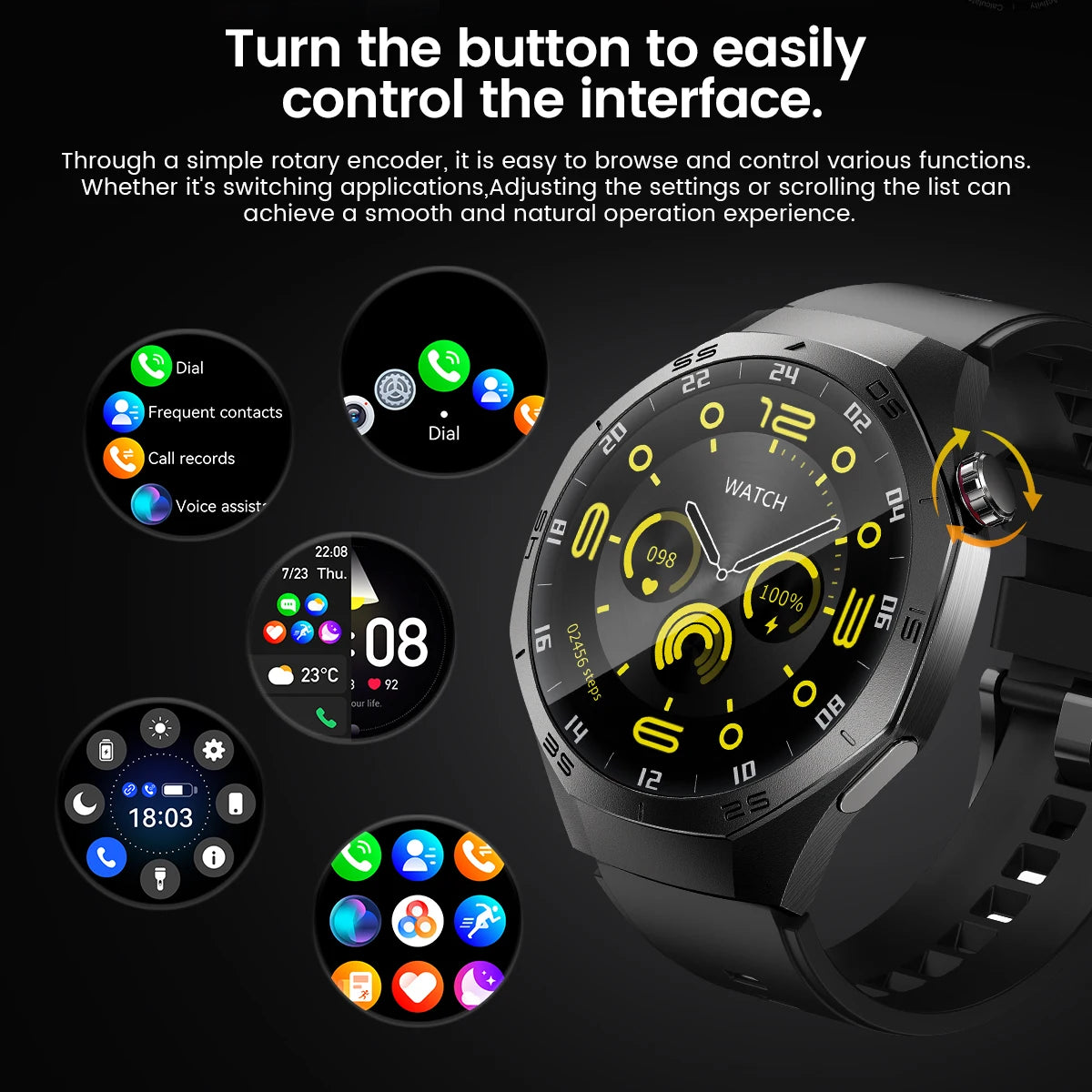 2025New For Android and ios Smart Watch Men AMOLED Screen GPS Motion trajectory Heart Rate Bluetooth Calls SmartWatch Waterproof