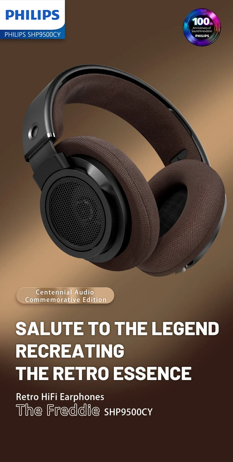 Philips SHP9500CY HiFi Open-Back Headphones Ultra-Comfortable Over-Ear Design  Crisp Clear Sound Lightweight & Durable Build