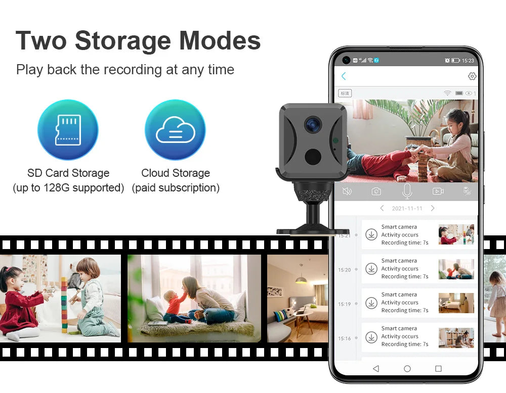 LS VISION 5MP 4G Mini CCTV Camera Wirelsess Indoor WiFi PIR Human Detection Night Vision Built-in Battery Surveillance Cameras