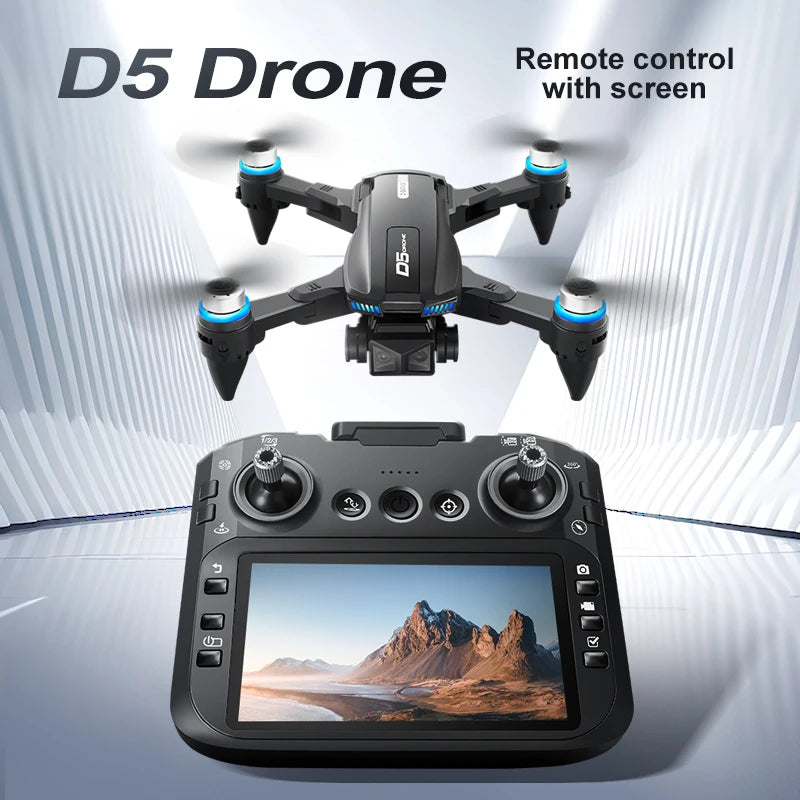 2025 D5 Drone 8K Dual Camera HD Remote Control Quadcopter With Obstacle Avoidance For Aerial Photography RC Drone Gift For Girls