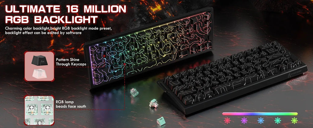 ATTACK SHARK X68 PRO HE Wireless Rapid Trigger Gaming Keyboard 8K Polling Rate Hot-Swap RGB Backlit