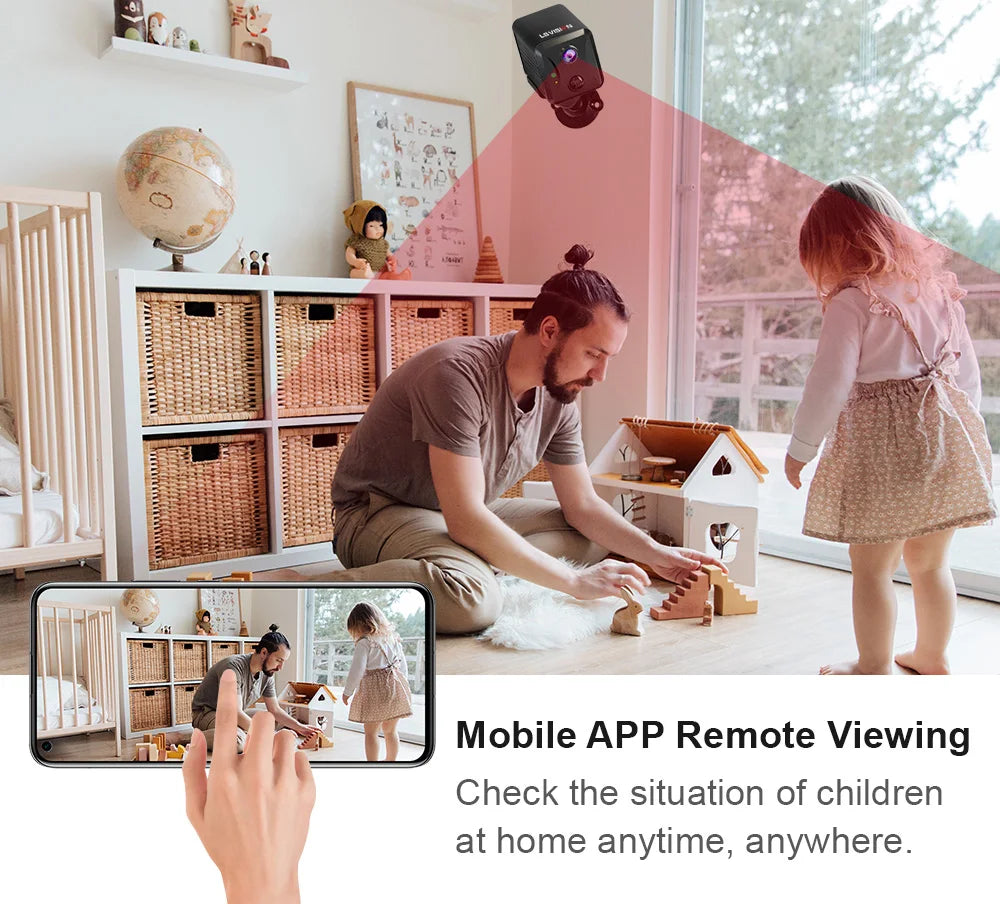 LS VISION 5MP 4G Mini CCTV Camera Wirelsess Indoor WiFi PIR Human Detection Night Vision Built-in Battery Surveillance Cameras